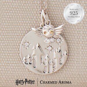 Official Harry Potter Hedwig  Hogwarts Necklace - 925 Sterling Silver